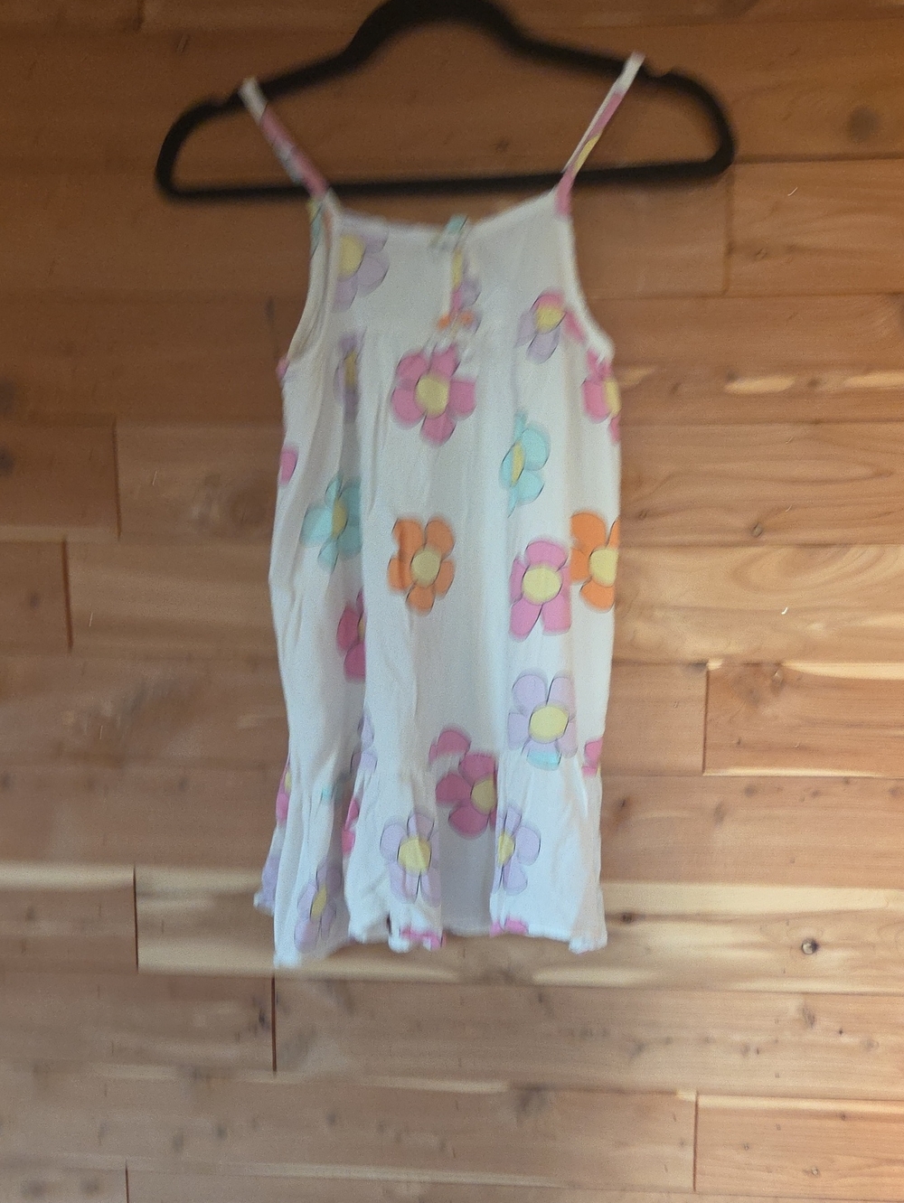Jessica Simpson White Floral Tank Dress with Pink Orange Blue Flowers